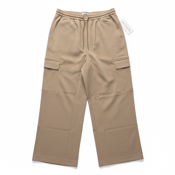 Athleta Promenade Cargo Pants Khaki Wide Leg Size Large NWT - Picture 2 of 9